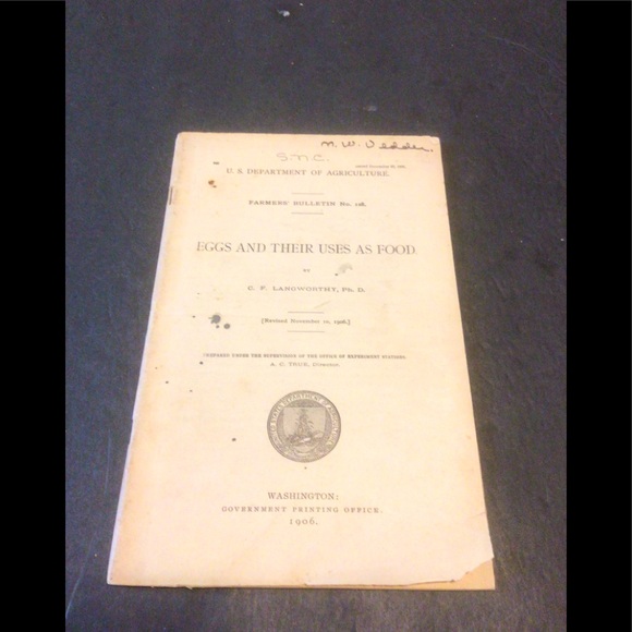 Rare 1906 USDA Eggs and their uses as food booklet - Picture 1 of 7